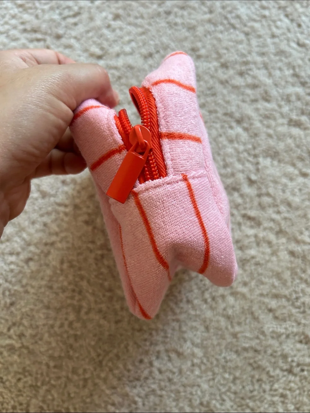 Terry pink makeup bag